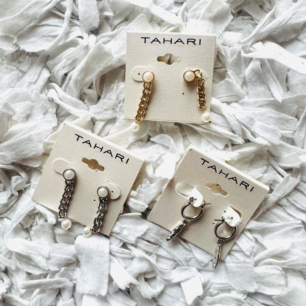 NWT Tahari Earring Set of 3 pairs